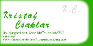 kristof csaplar business card